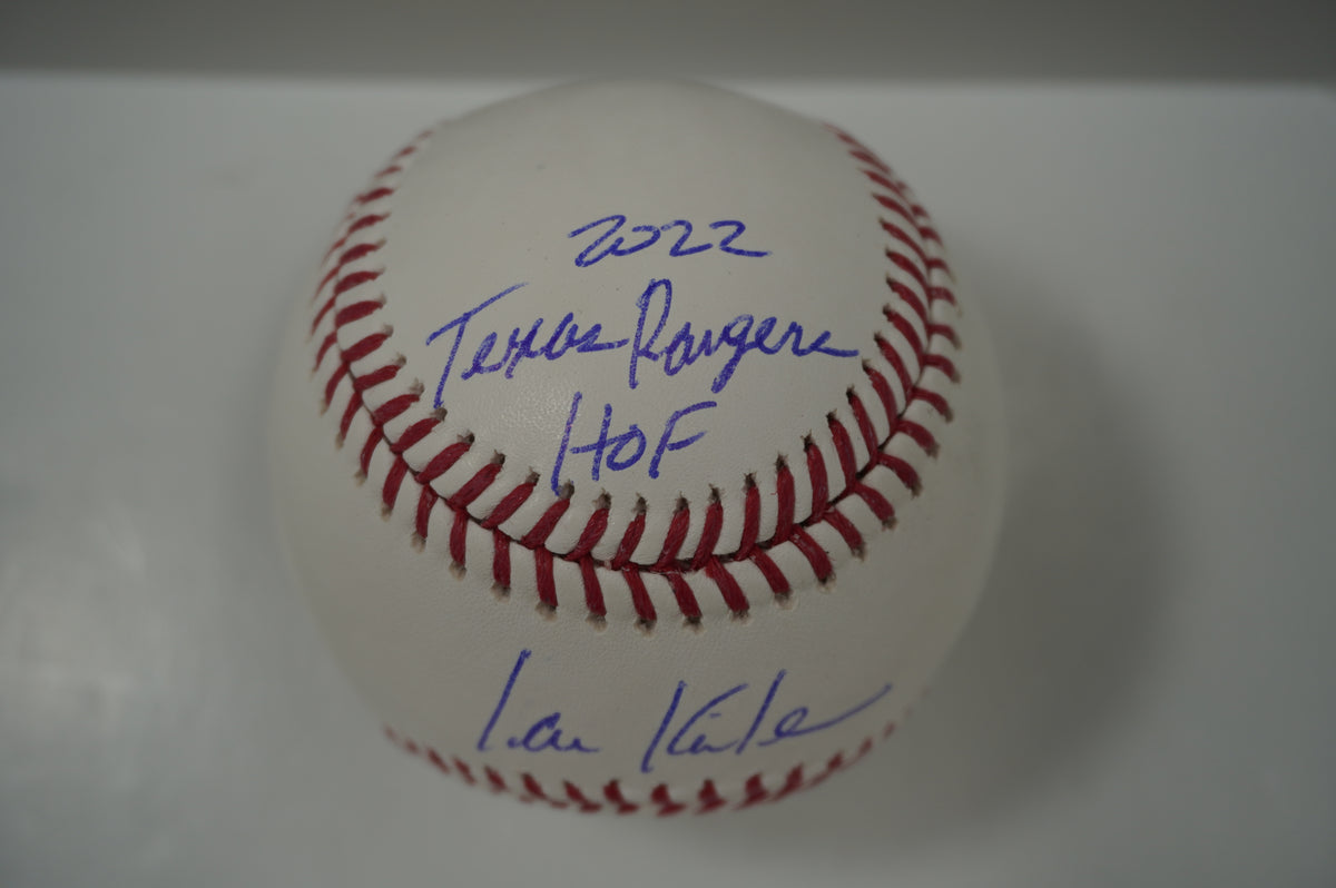 IAN KINSLER TEXAS RANGERS SIGNED Rawlings OML BASEBALL w/2022 Rangers HOF BAS