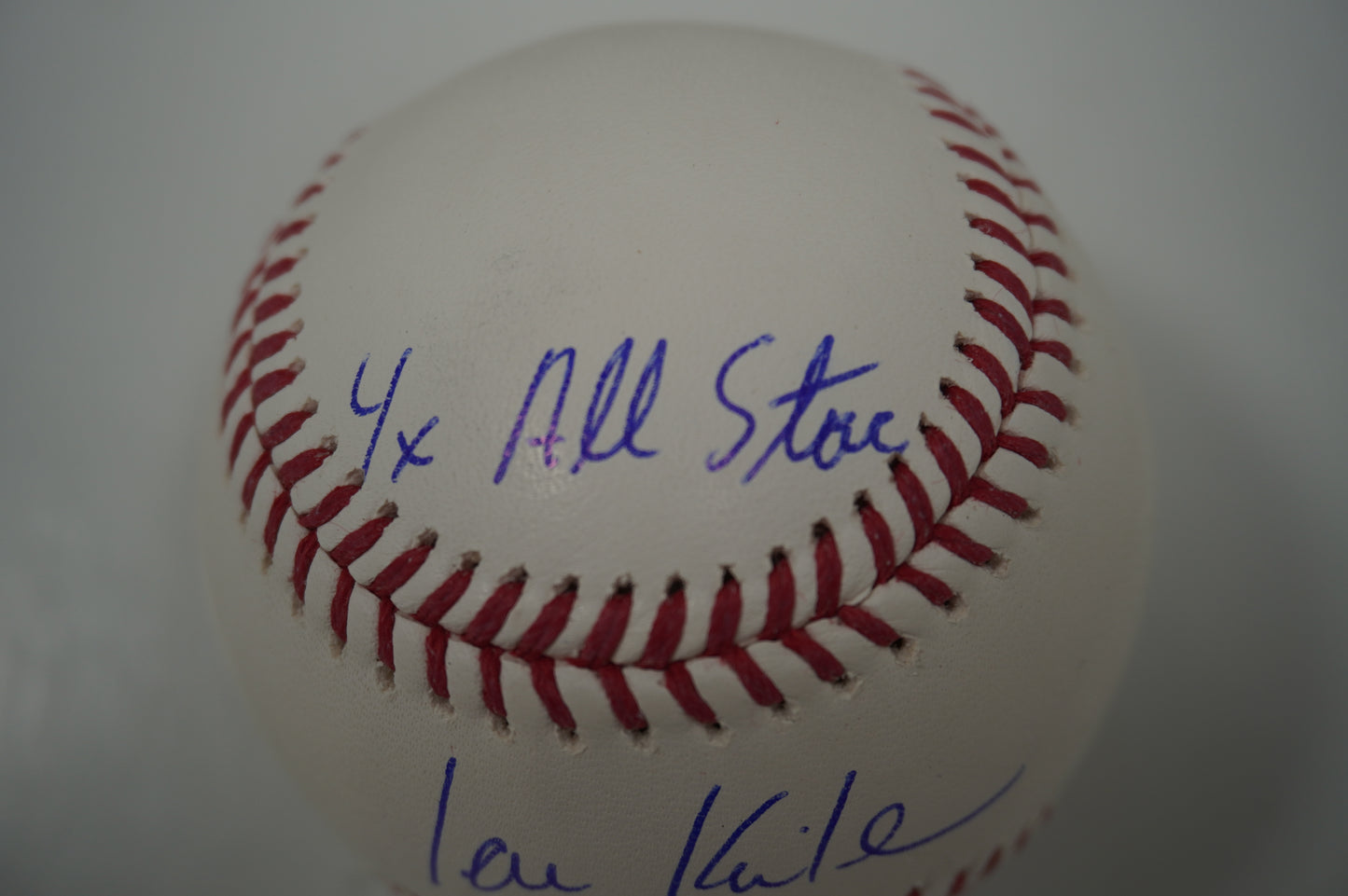 IAN KINSLER TEXAS RANGERS SIGNED Rawlings OML BASEBALL w/4x All Star BAS COA