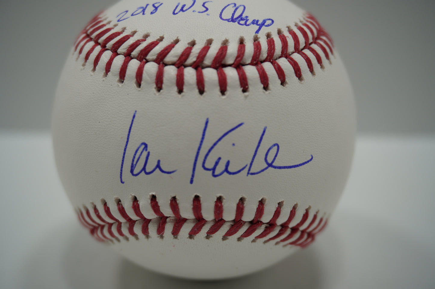 IAN KINSLER TEXAS RANGERS SIGNED Rawlings OML BASEBALL w/2018 WS Champ BAS