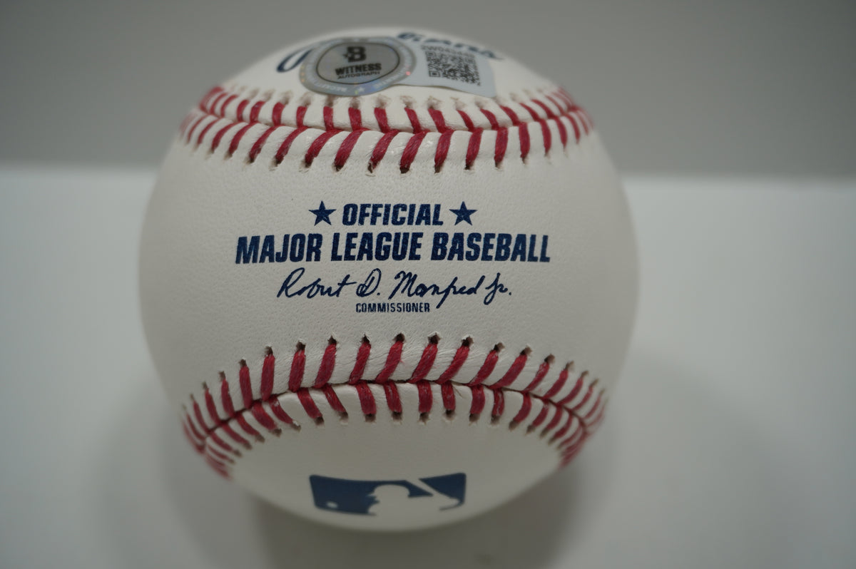 IAN KINSLER TEXAS RANGERS SIGNED Rawlings OML BASEBALL w/2018 WS Champ BAS
