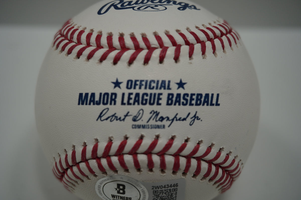 IAN KINSLER TEXAS RANGERS SIGNED Rawlings OML BASEBALL w/2018 WS Champ BAS