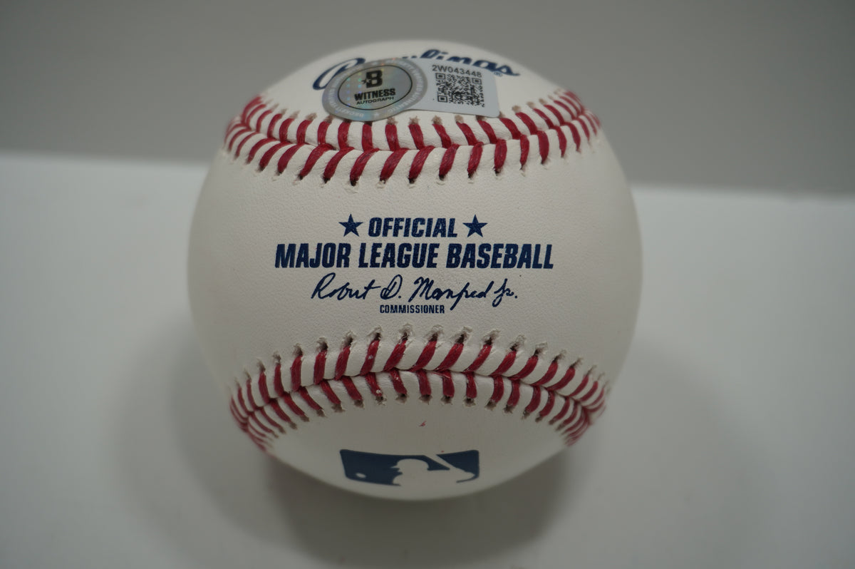 IAN KINSLER TEXAS RANGERS SIGNED Rawlings OML BASEBALL w/2018 WS Champ BAS