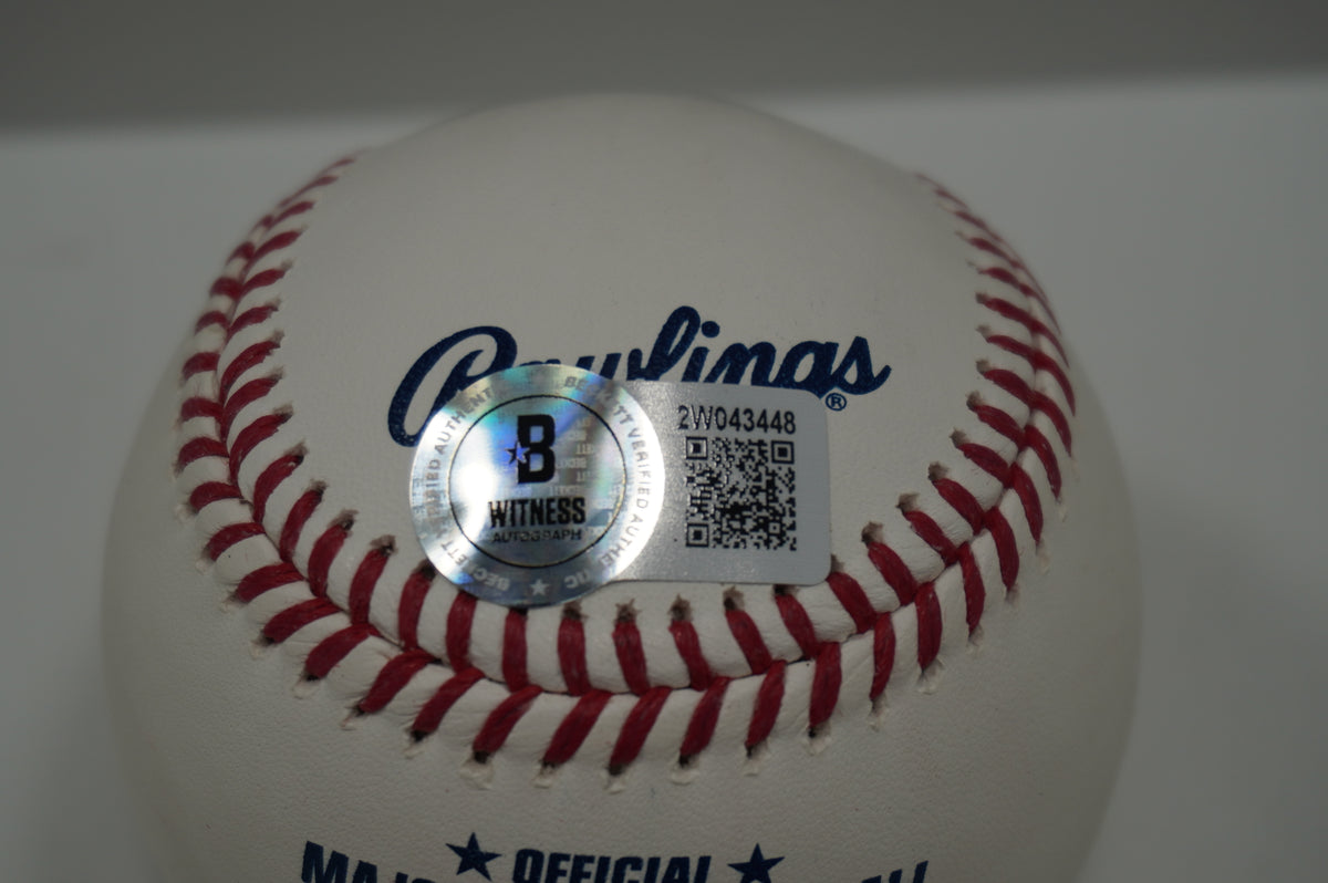 IAN KINSLER TEXAS RANGERS SIGNED Rawlings OML BASEBALL w/2018 WS Champ BAS