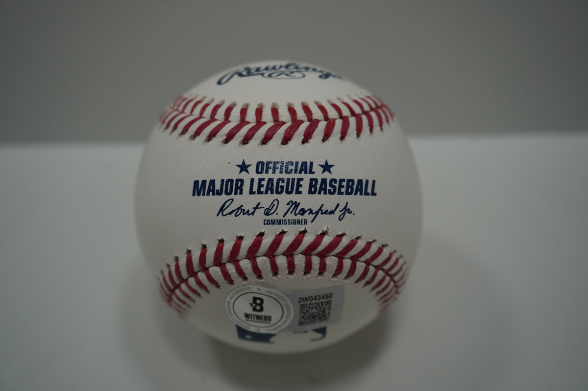 IAN KINSLER TEXAS RANGERS SIGNED Rawlings OML BASEBALL w/2018 WS Champ BAS