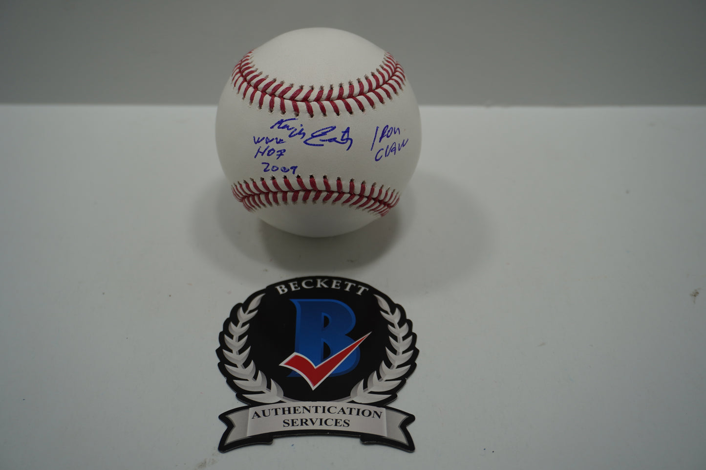 KEVIN VON ERICH SIGNED Rawlings OML BASEBALL w/INSCs WWE 2009 HOF BAS COA