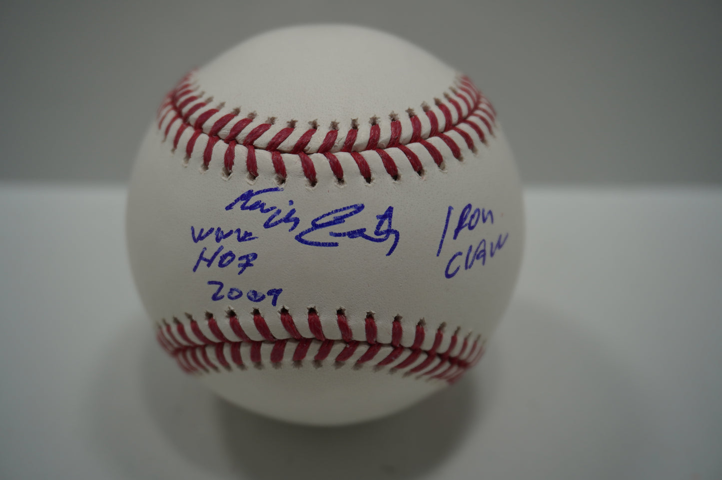 KEVIN VON ERICH SIGNED Rawlings OML BASEBALL w/INSCs WWE 2009 HOF BAS COA