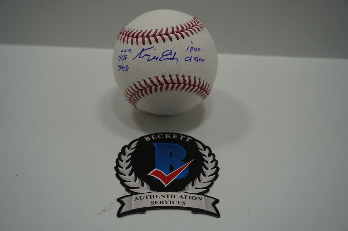 KEVIN VON ERICH SIGNED Rawlings OML BASEBALL w/INSCs WWE 2009 HOF BAS COA