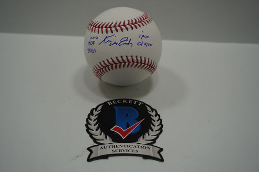 KEVIN VON ERICH SIGNED Rawlings OML BASEBALL w/INSCs WWE 2009 HOF BAS COA