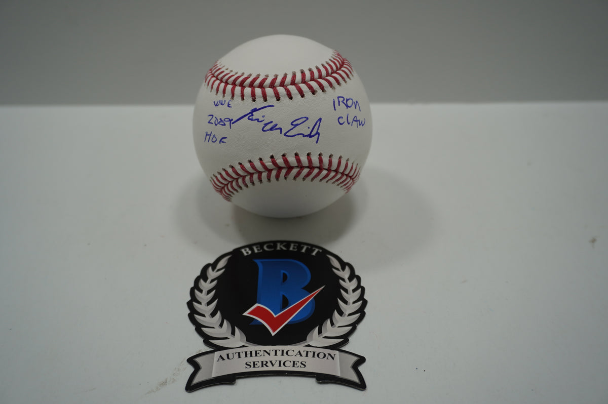 KEVIN VON ERICH SIGNED Rawlings OML BASEBALL w/INSCs WWE 2009 HOF BAS COA