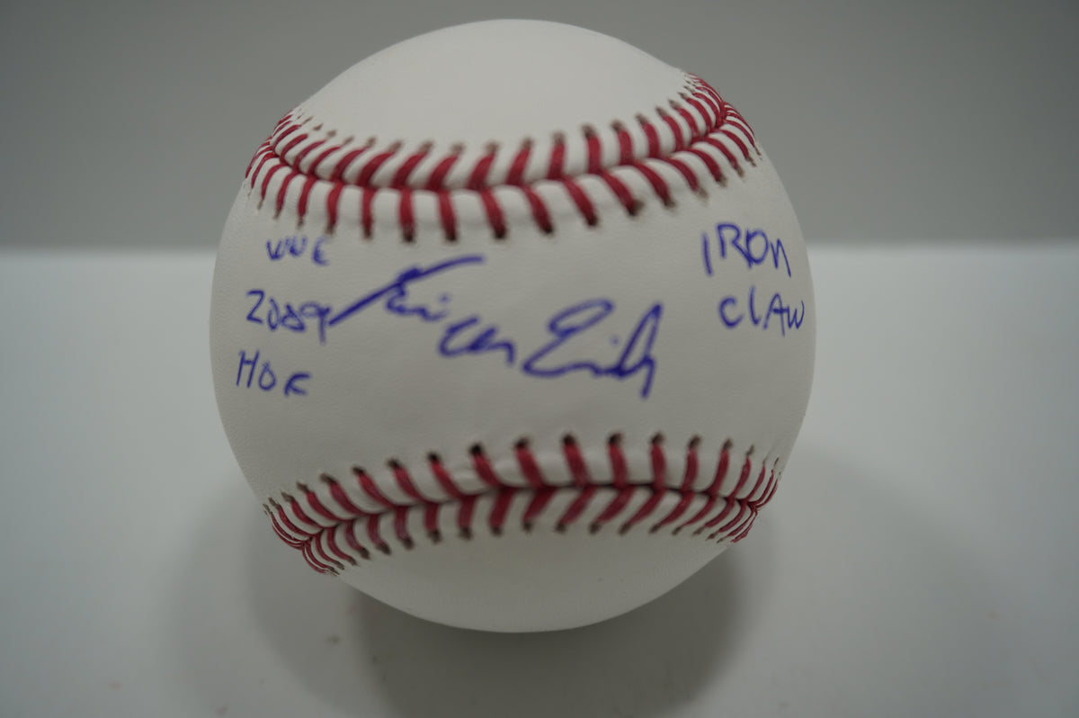 KEVIN VON ERICH SIGNED Rawlings OML BASEBALL w/INSCs WWE 2009 HOF BAS COA