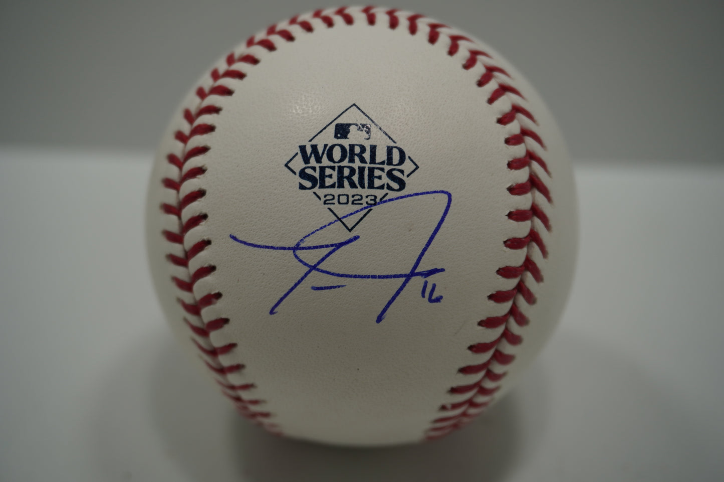 TRAVIS JANKOWSKI SIGNED Rawlings 2023 World Series Baseball TEXAS RANGERS BAS