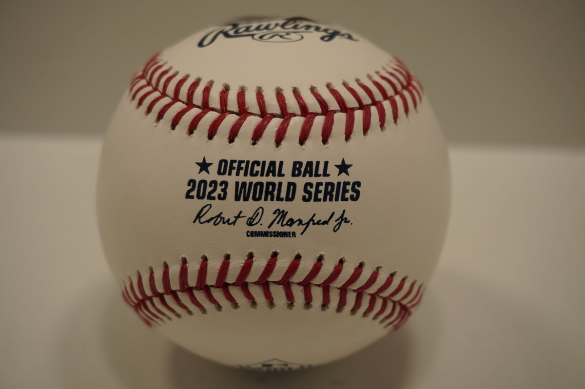 LEODY TAVERAS SIGNED Rawlings 2023 World Series Baseball TEXAS RANGERS BAS COA