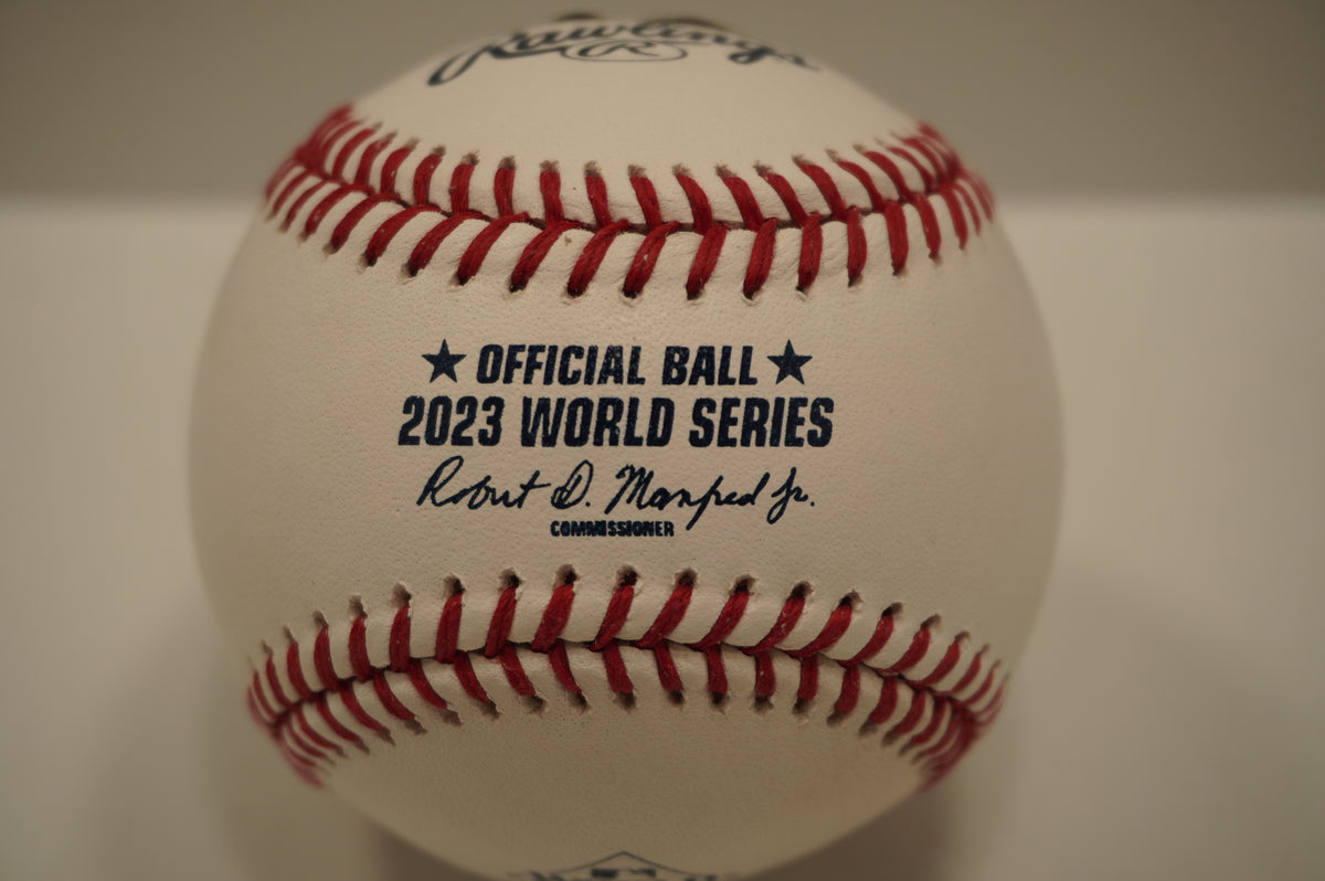 LEODY TAVERAS SIGNED Rawlings 2023 World Series Baseball TEXAS RANGERS BAS COA