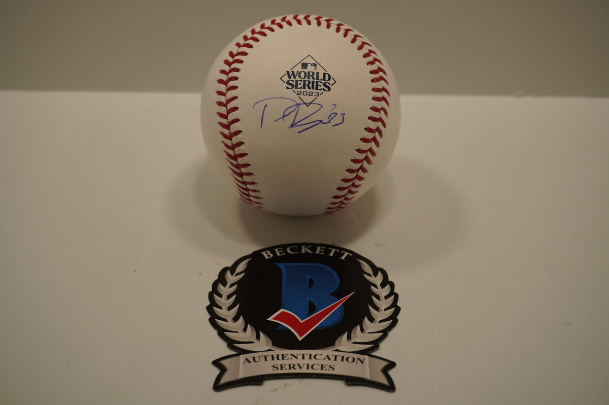 DANE DUNNING SIGNED Rawlings 2023 WORLD SERIES BASEBALL TEXAS RANGERS BAS