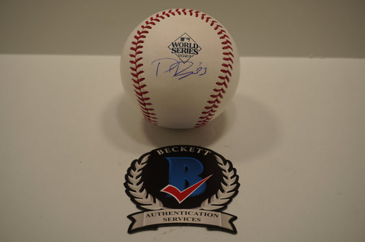 DANE DUNNING SIGNED Rawlings 2023 WORLD SERIES BASEBALL TEXAS RANGERS BAS