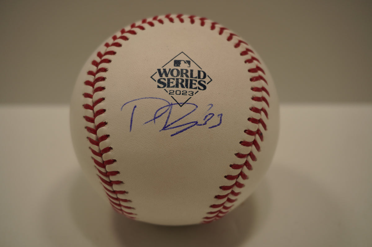 DANE DUNNING SIGNED Rawlings 2023 WORLD SERIES BASEBALL TEXAS RANGERS BAS