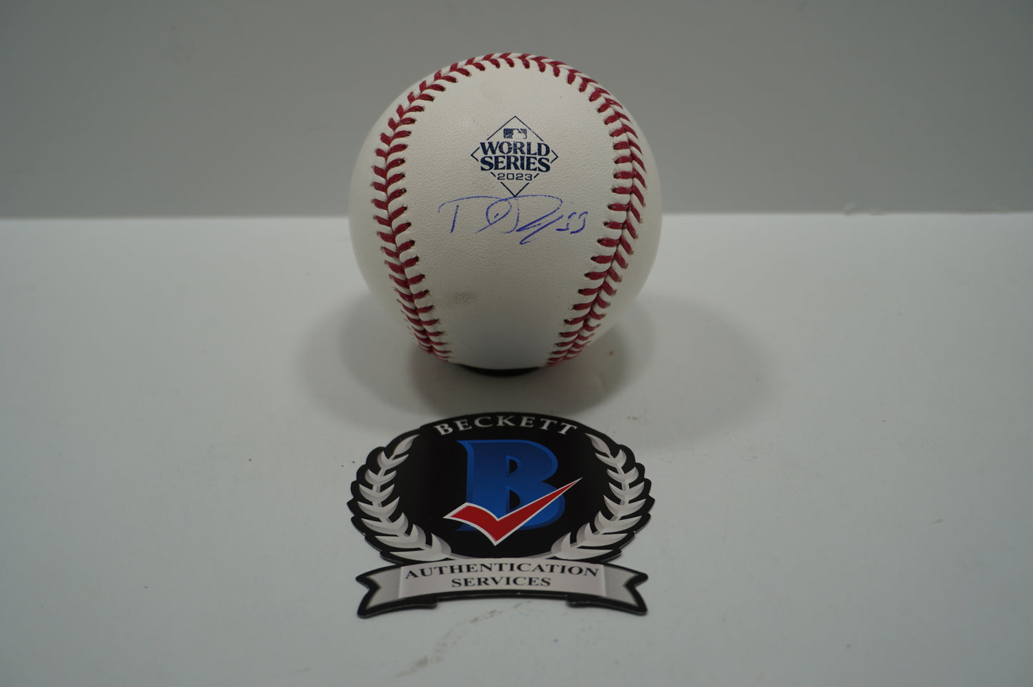 DANE DUNNING SIGNED Rawlings 2023 WORLD SERIES BASEBALL TEXAS RANGERS BAS