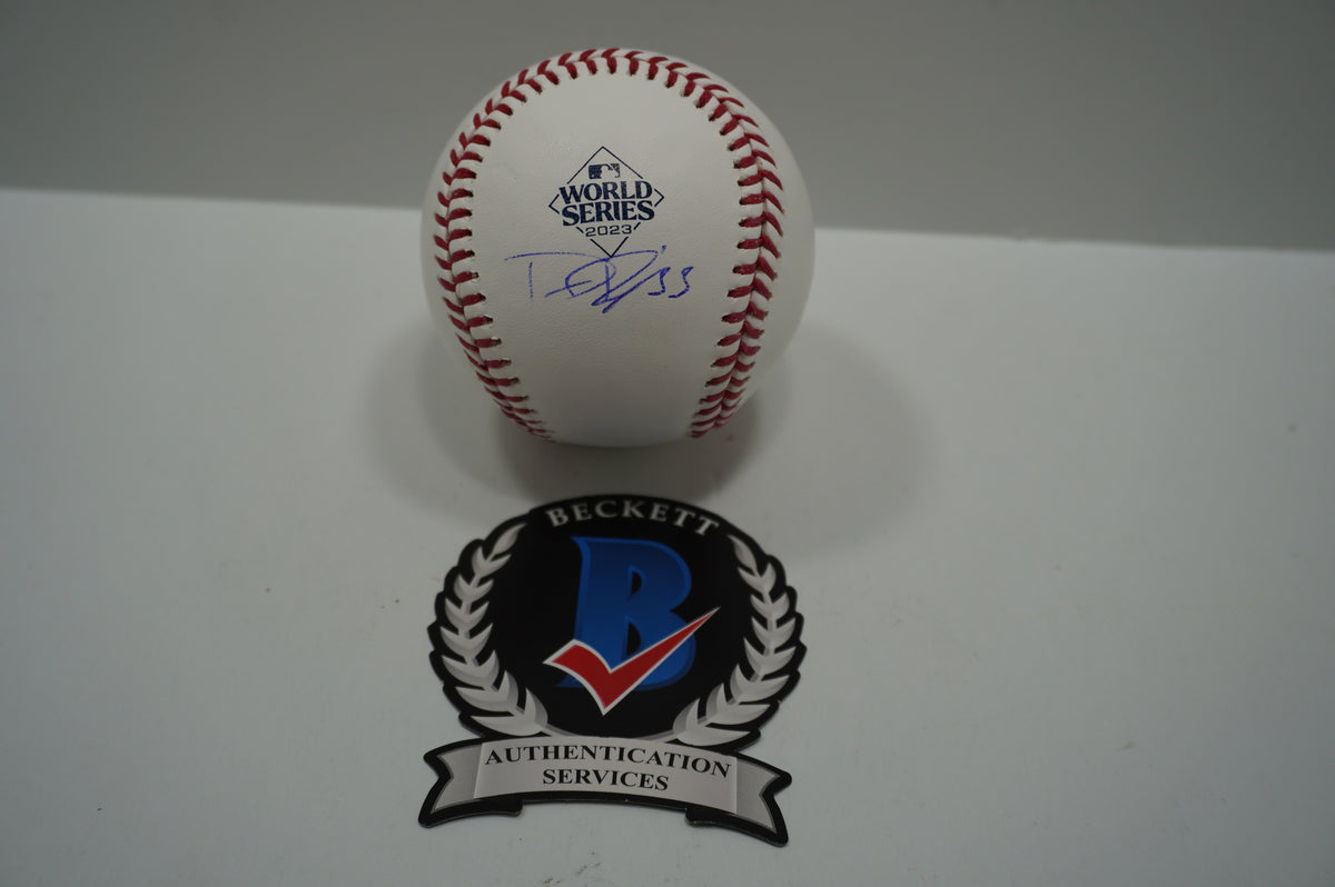 DANE DUNNING SIGNED Rawlings 2023 WORLD SERIES BASEBALL TEXAS RANGERS BAS