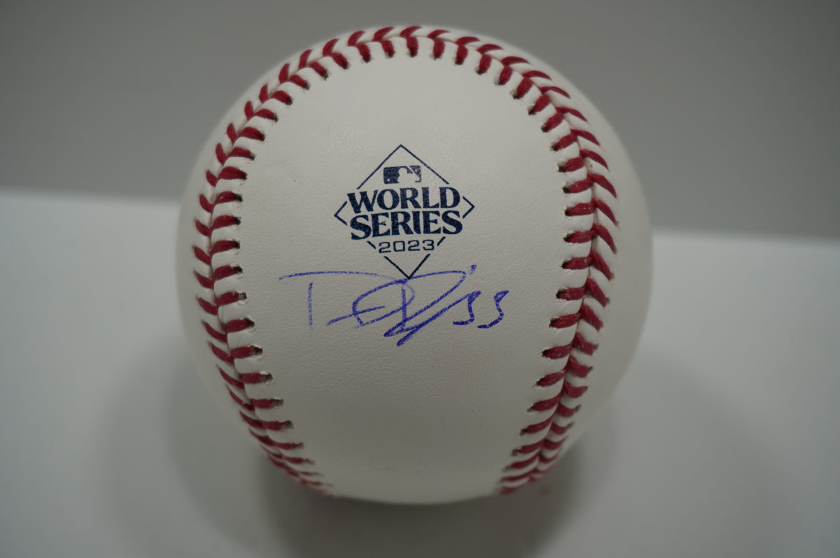 DANE DUNNING SIGNED Rawlings 2023 WORLD SERIES BASEBALL TEXAS RANGERS BAS