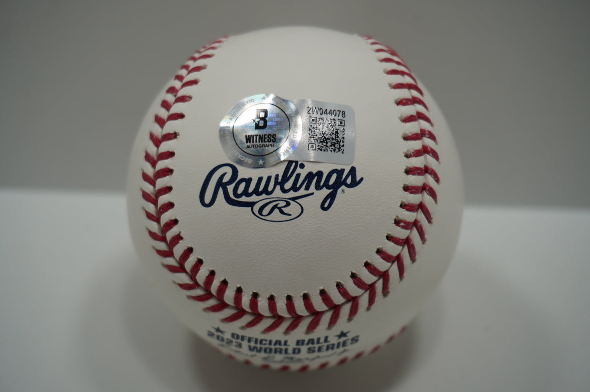 DANE DUNNING SIGNED Rawlings 2023 WORLD SERIES BASEBALL TEXAS RANGERS BAS