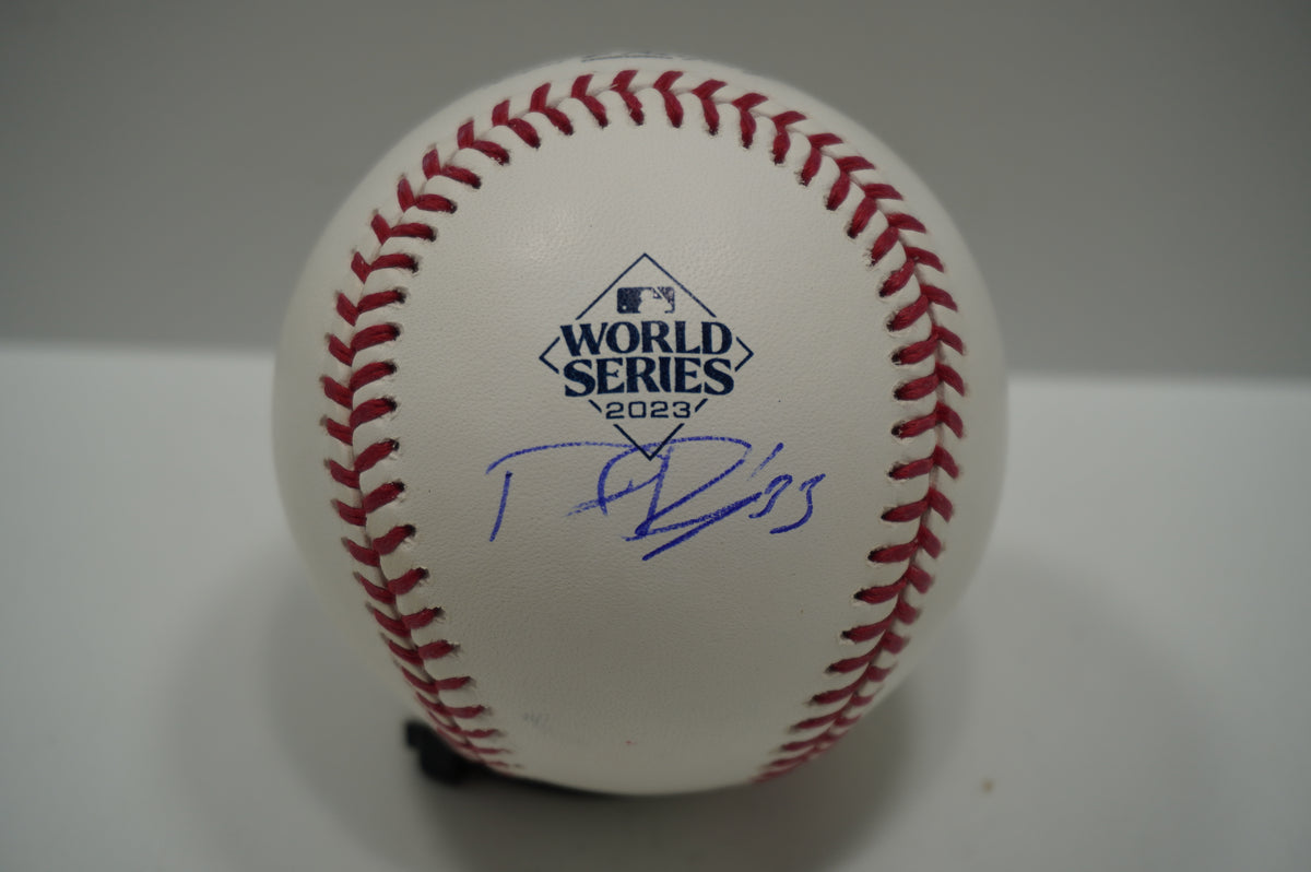 DANE DUNNING SIGNED Rawlings 2023 WORLD SERIES BASEBALL TEXAS RANGERS BAS