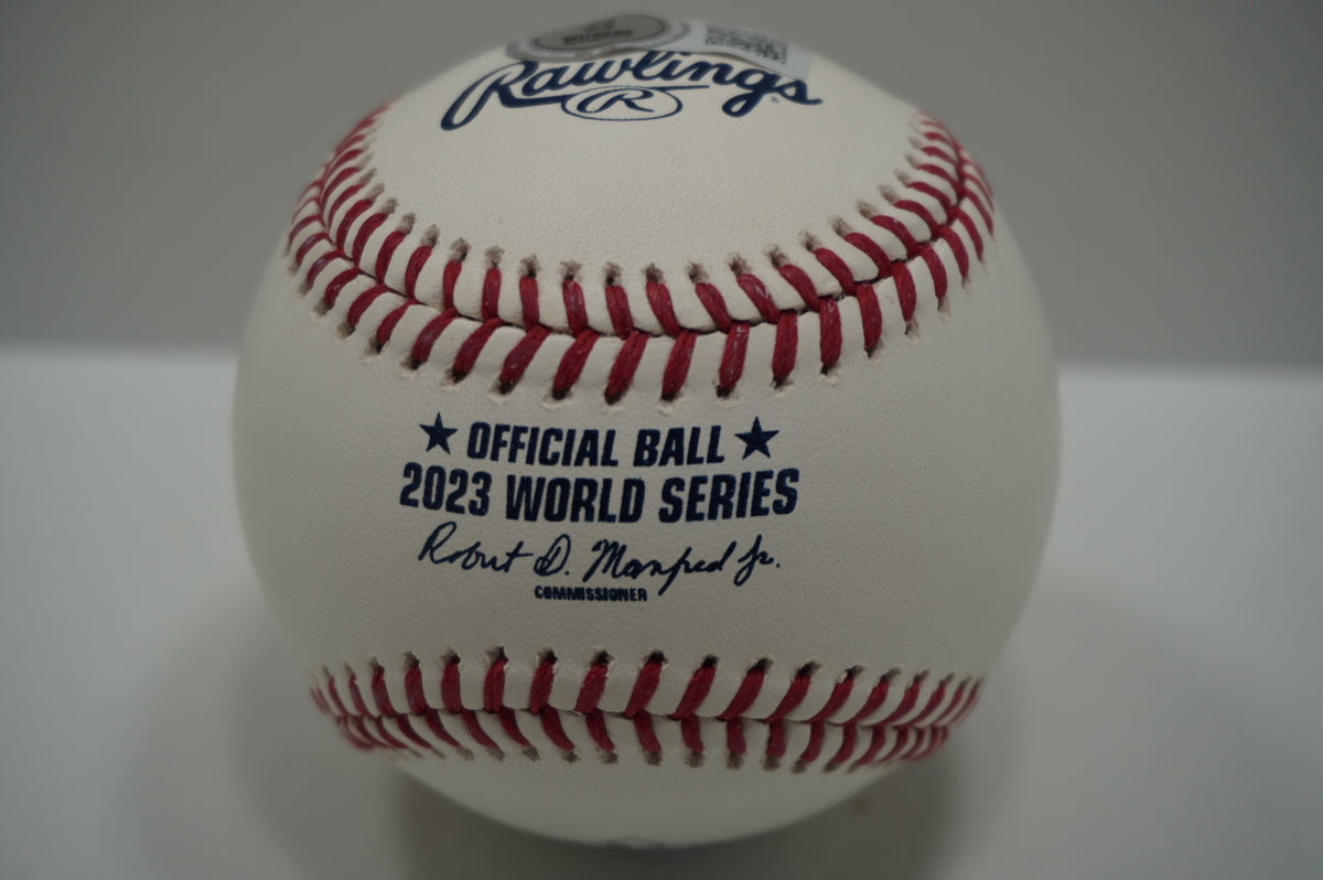 DANE DUNNING SIGNED Rawlings 2023 WORLD SERIES BASEBALL TEXAS RANGERS BAS