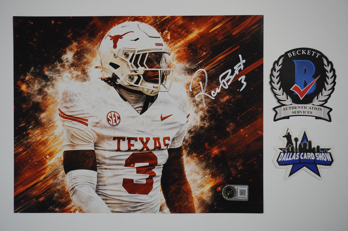 RASHEEM BILES TEXAS LONGHORNS SIGNED CUSTOM 8x10 PHOTO BAS