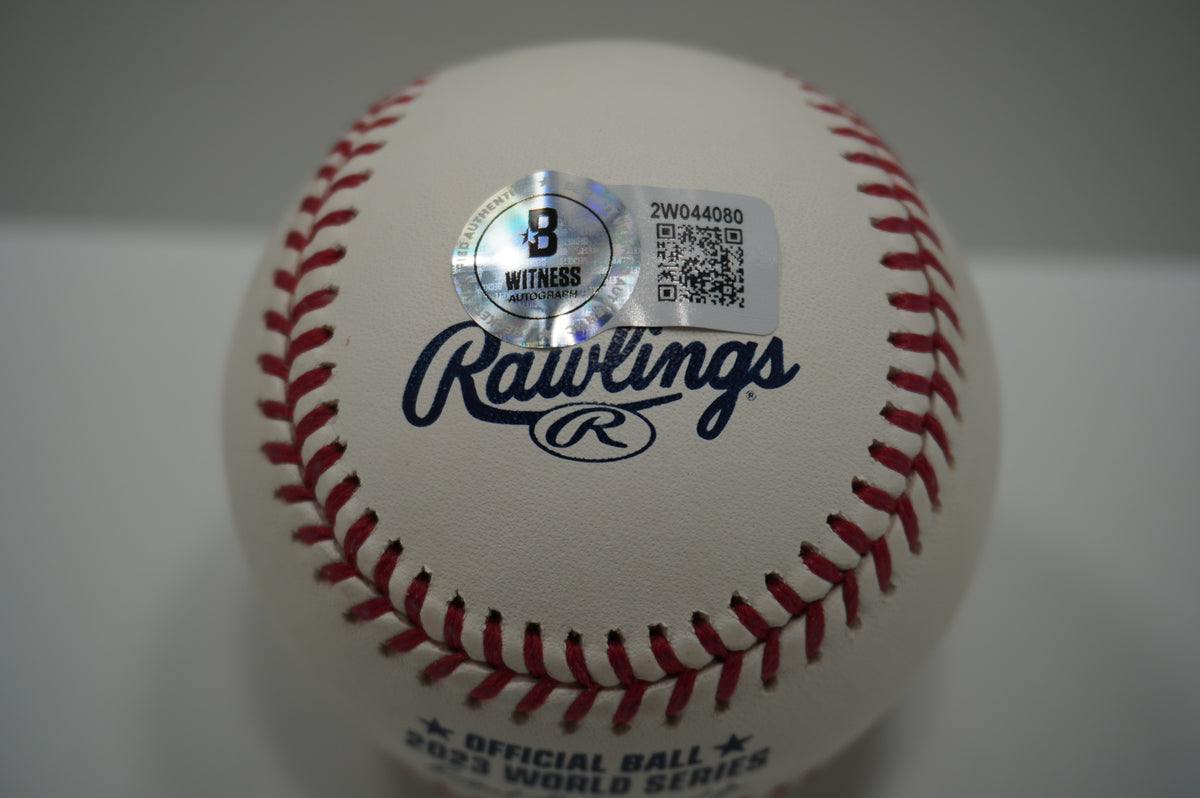 DANE DUNNING SIGNED Rawlings 2023 WORLD SERIES BASEBALL TEXAS RANGERS BAS