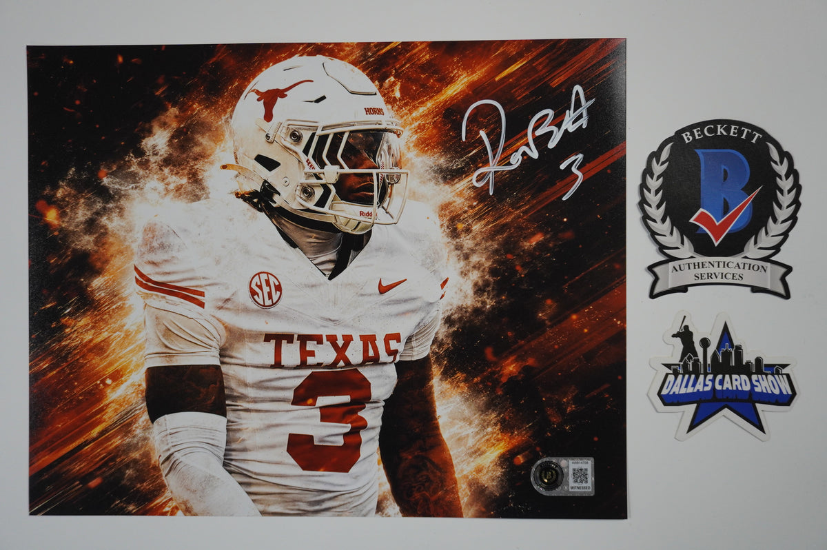 RASHEEM BILES TEXAS LONGHORNS SIGNED CUSTOM 8x10 PHOTO BAS