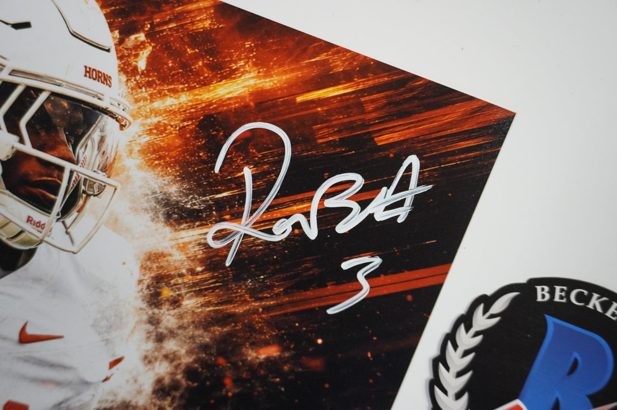 RASHEEM BILES TEXAS LONGHORNS SIGNED CUSTOM 8x10 PHOTO BAS