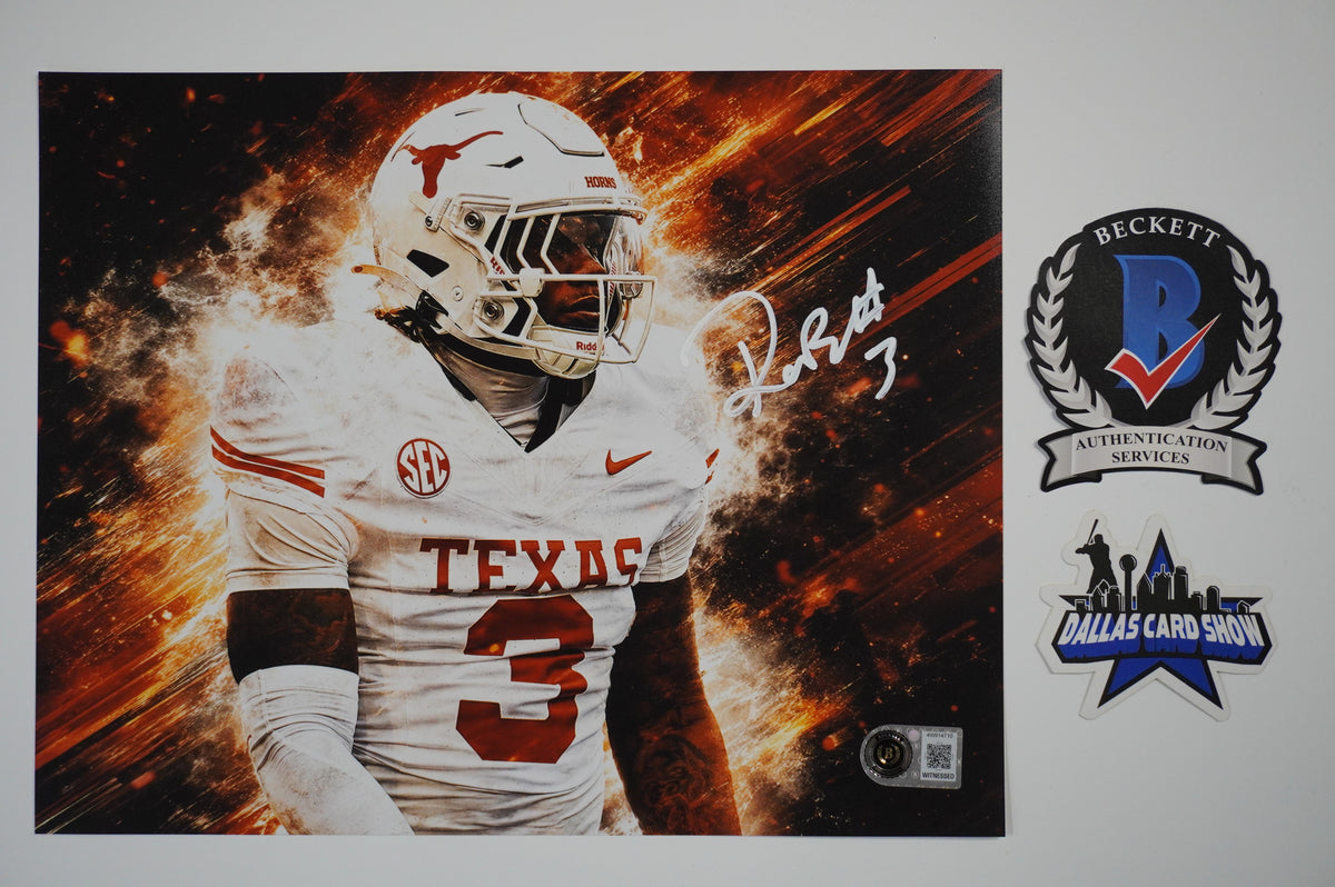 RASHEEM BILES TEXAS LONGHORNS SIGNED CUSTOM 8x10 PHOTO BAS