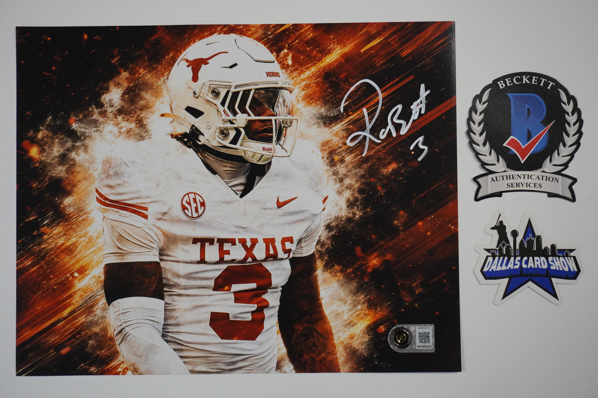 RASHEEM BILES TEXAS LONGHORNS SIGNED CUSTOM 8x10 PHOTO BAS