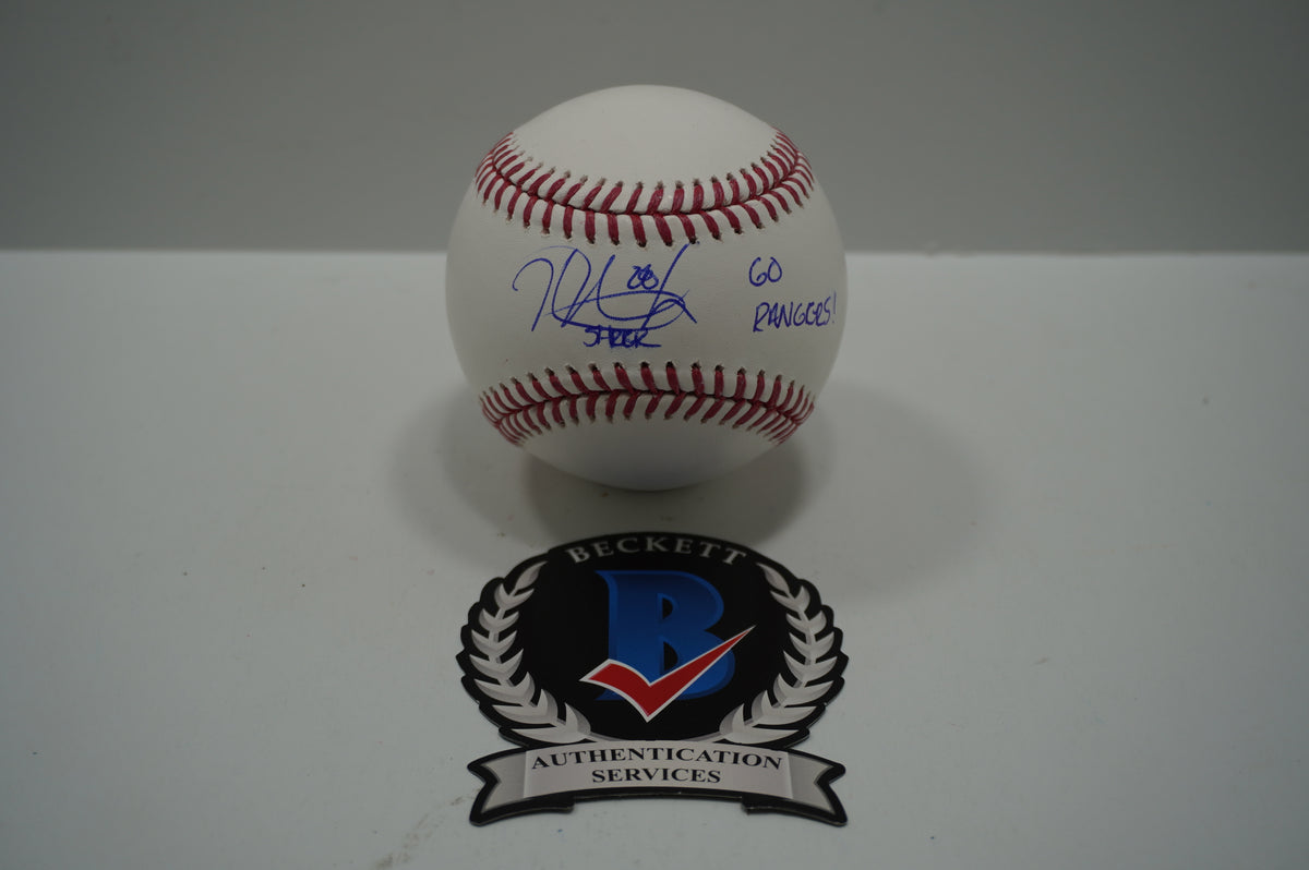 KEVIN MENCH SIGNED Rawlings OML BASEBALL TEXAS RANGERS BAS COA