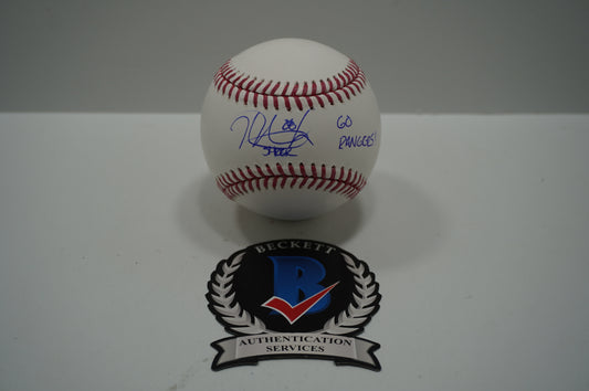 KEVIN MENCH SIGNED Rawlings OML BASEBALL TEXAS RANGERS BAS COA