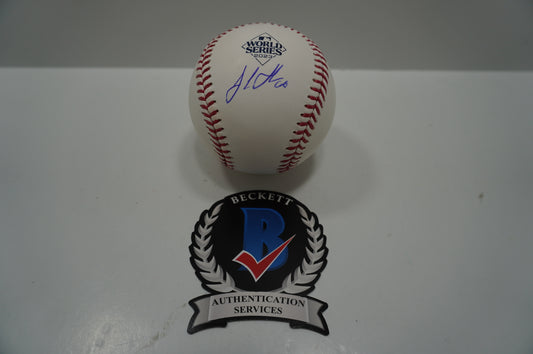 JOSH SBORZ SIGNED Rawlings 2023 WORLD SERIES BASEBALL TEXAS RANGERS BAS