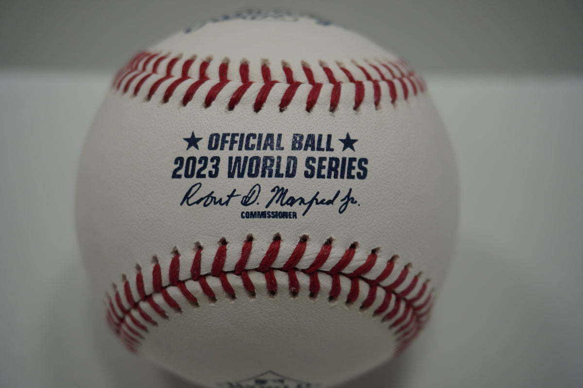 JOSH SBORZ SIGNED Rawlings 2023 WORLD SERIES BASEBALL TEXAS RANGERS BAS