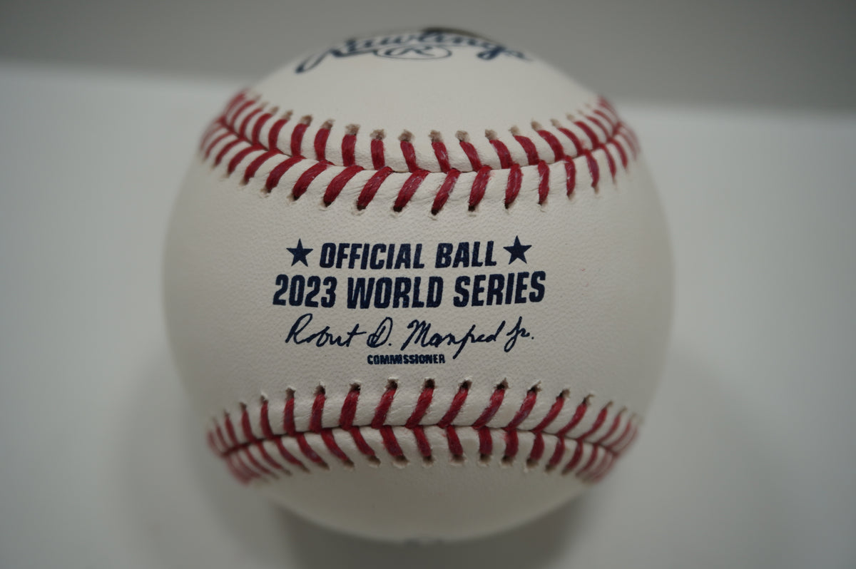 JOSH SBORZ SIGNED Rawlings 2023 WORLD SERIES BASEBALL TEXAS RANGERS BAS