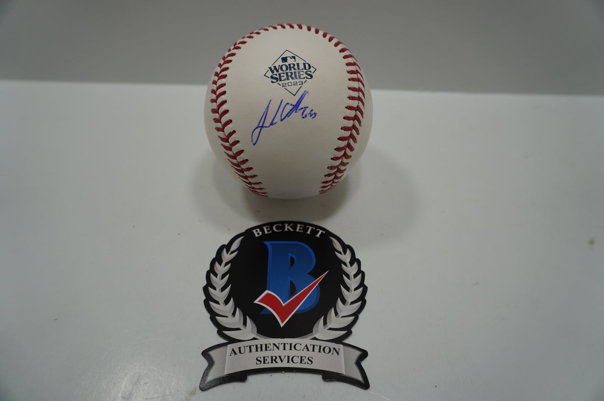 JOSH SBORZ SIGNED Rawlings 2023 WORLD SERIES BASEBALL TEXAS RANGERS BAS