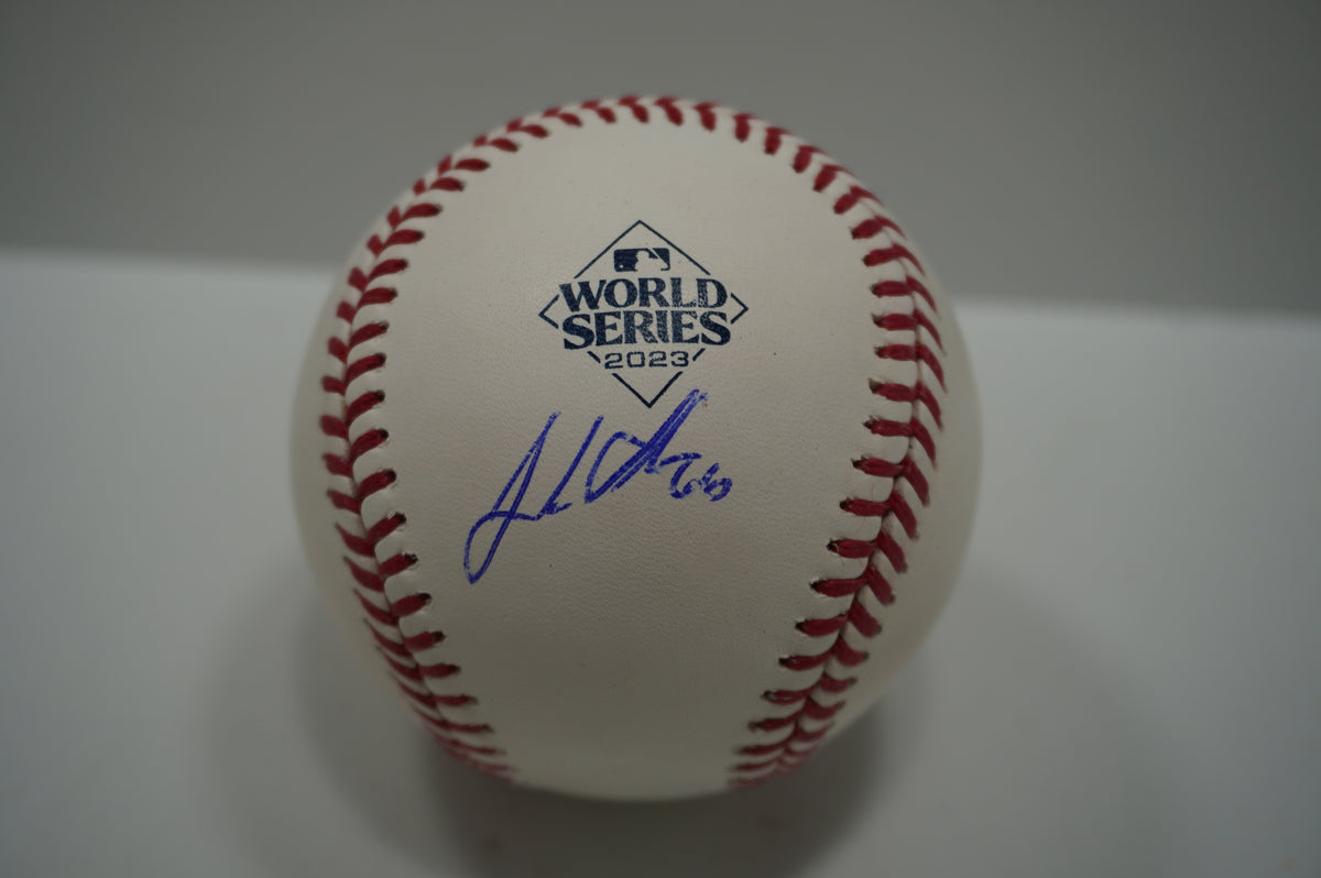 JOSH SBORZ SIGNED Rawlings 2023 WORLD SERIES BASEBALL TEXAS RANGERS BAS