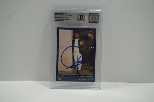 RAGHIB ROCKET ISMAIL SIGNED BGS BAS Slab 1992-93 Classic C3 #19 Notre Dame AUTO 10