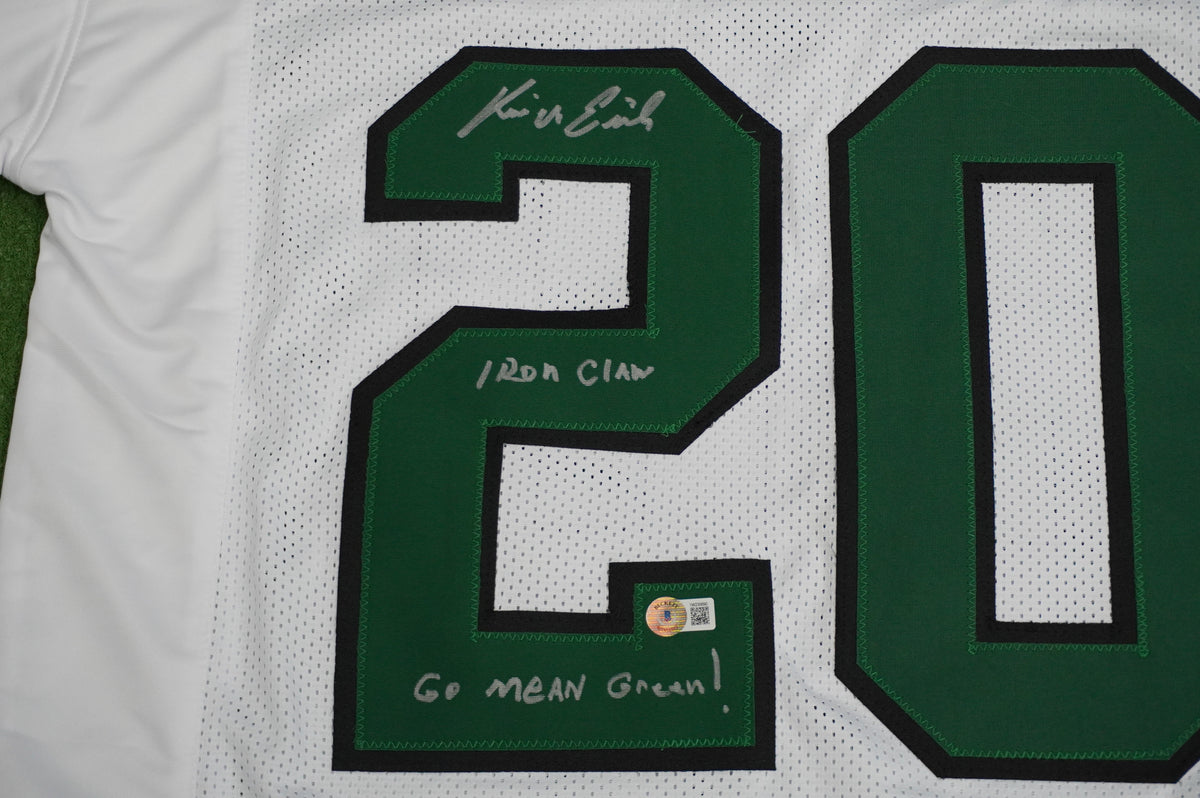 KEVIN VON ERICH ADKISSON NORTH TEXAS MEAN GREEN SIGNED White JERSEY Size XL BAS
