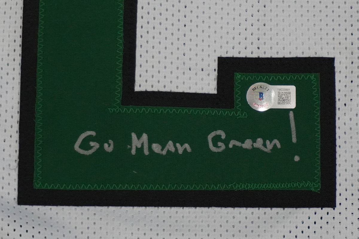 KEVIN VON ERICH ADKISSON NORTH TEXAS MEAN GREEN SIGNED White JERSEY Size XL BAS