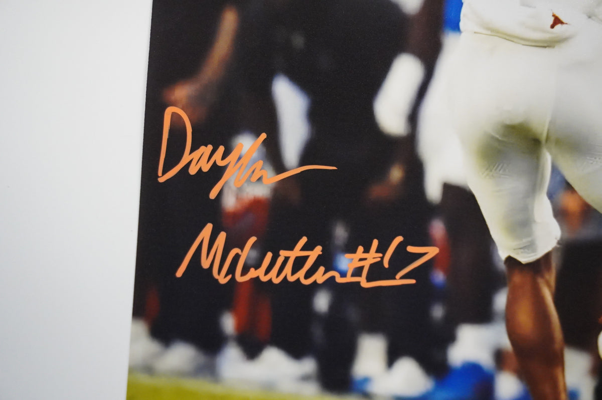 DAYLAN McCUTHEON TEXAS LONGHORNS SIGNED Completion 8x10 PHOTO BAS