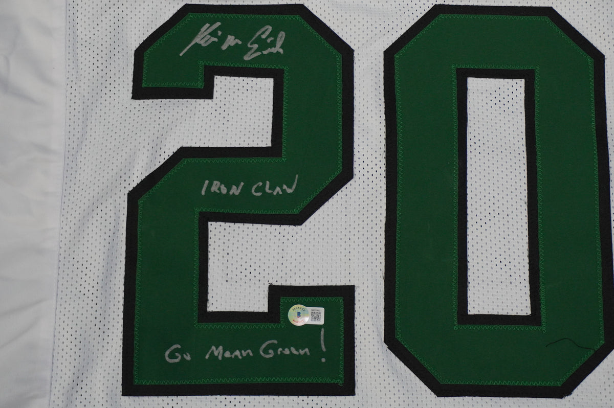 KEVIN VON ERICH ADKISSON NORTH TEXAS MEAN GREEN SIGNED White JERSEY Size XL BAS