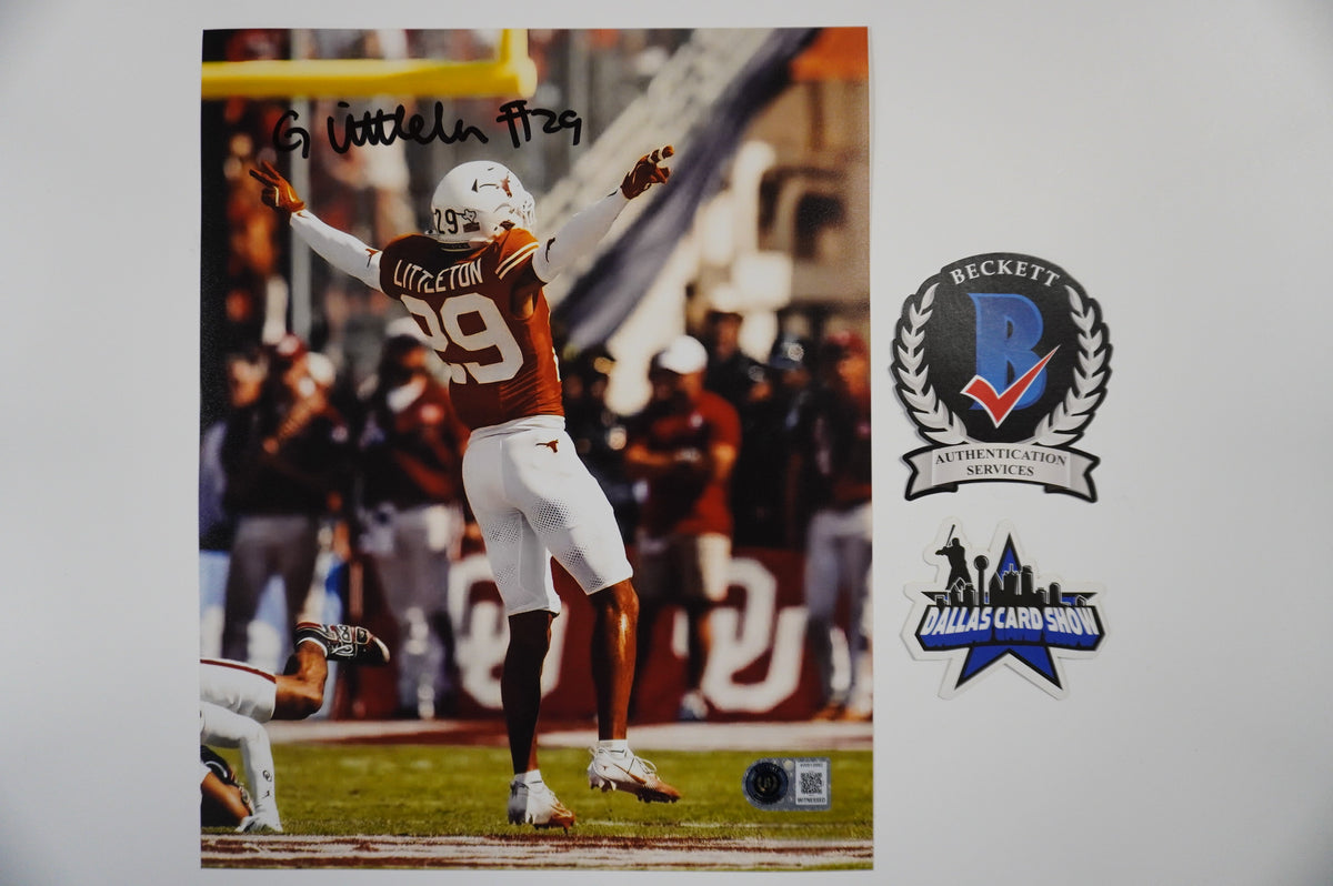 GRACESON LITTLETON TEXAS LONGHORNS SIGNED Incomplete 8x10 PHOTO BAS