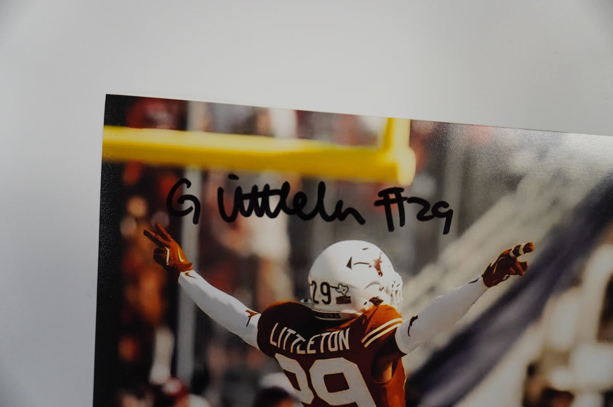 GRACESON LITTLETON TEXAS LONGHORNS SIGNED Incomplete 8x10 PHOTO BAS