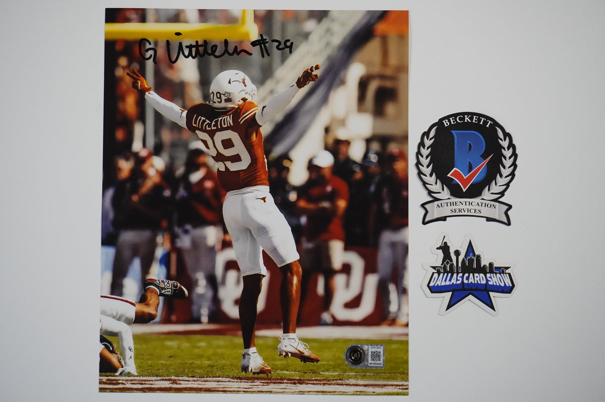 GRACESON LITTLETON TEXAS LONGHORNS SIGNED Incomplete 8x10 PHOTO BAS