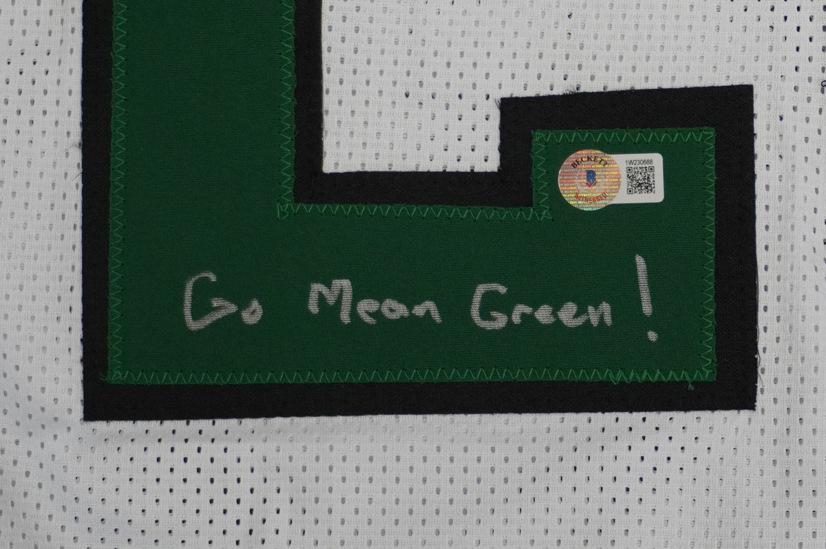 KEVIN VON ERICH ADKISSON NORTH TEXAS MEAN GREEN SIGNED White JERSEY Size XL BAS