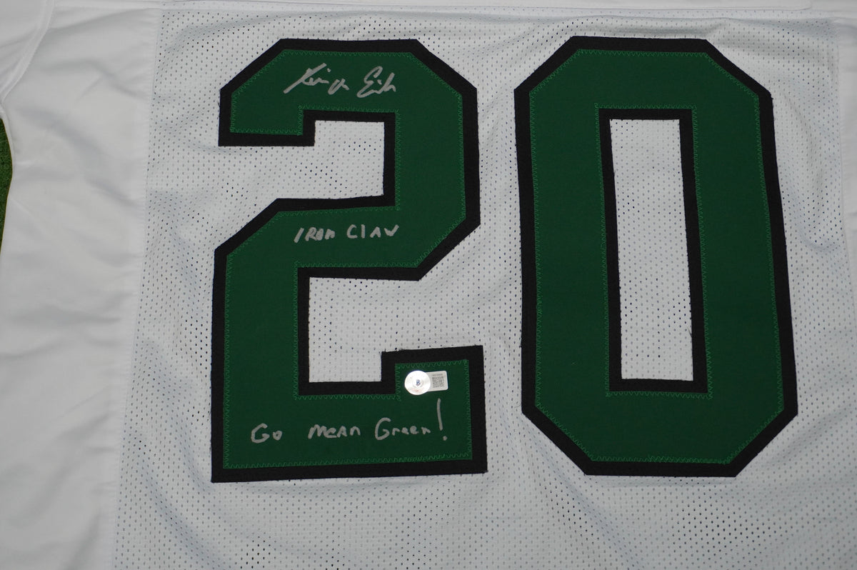 KEVIN VON ERICH ADKISSON NORTH TEXAS MEAN GREEN SIGNED White JERSEY Size XL BAS