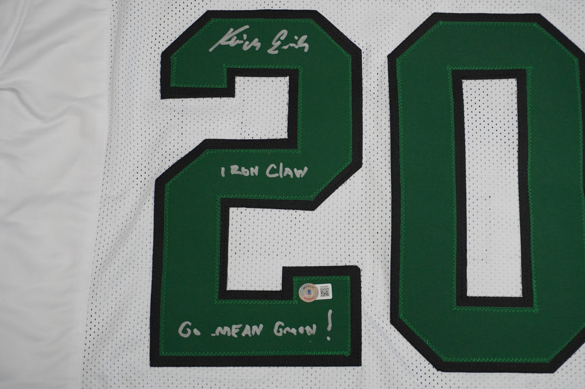 KEVIN VON ERICH ADKISSON NORTH TEXAS MEAN GREEN SIGNED White JERSEY Size XL BAS